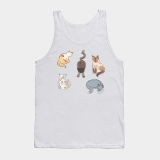 Cute Cat Sketch Pattern Tank Top